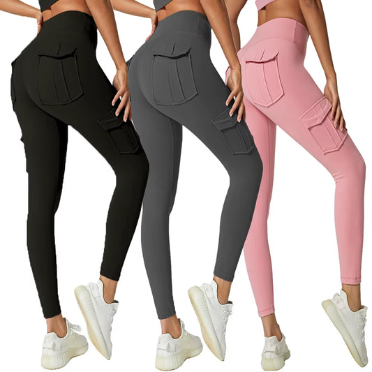 Sporty Workout Leggings Woman High Waist Pocket Stretchy Women'S Pants Cycling Running Pilates Yoga Clothing Fitness Tights