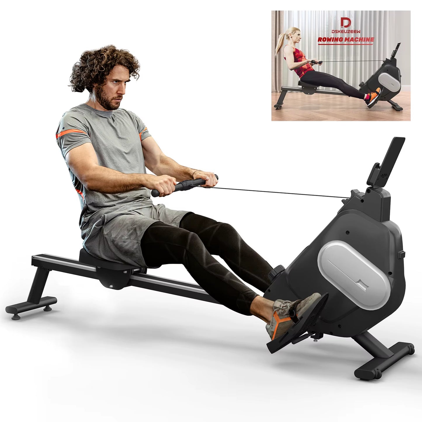 Home Rowing Machine Magnetic Rowing Machine 16 Resistance Levels LCD Display Maximum Load 120Kg Foldable Magnetic Rowing Machine