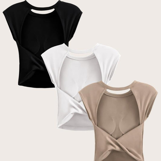 Women'S Cut-Out Open Back Sports Tank Top - Seamless Vest with Built-In Chest Padding & Four-Way Stretch Fabric for Yoga Gym Activewear Fitness Gymwear