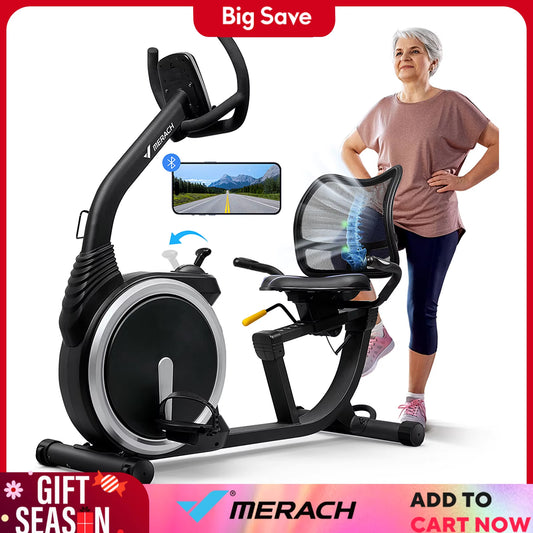 Recumbent Exercise Bike High-End for Home Light Commercial Bikes for Seniors Adult Magnetic Stationary Heart Rate Handle